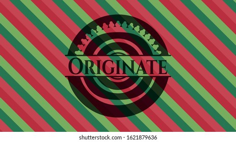 Originate christmas colors style emblem. Vector Illustration. Detailed.