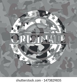 Originate on grey camouflage pattern