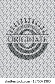 Originate silver badge. Scales pattern. Vector Illustration. Detailed.