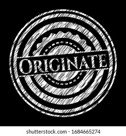 Originario escrito en una pizarra. Ilustración vectorial. Detallado.