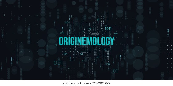 originemology.Technological background vector illustration.Matrix.Binary Computer Code.Falling dots.