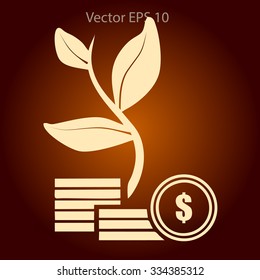 the origins of the dollar vector illustration