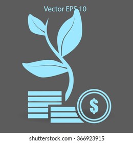 the origins of the dollar vector illustration