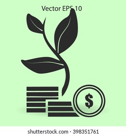the origins of the dollar vector illustration