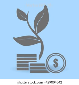 the origins of the dollar vector illustration