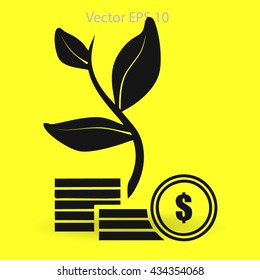 the origins of the dollar vector illustration