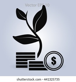 the origins of the dollar vector illustration