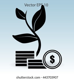 the origins of the dollar vector illustration
