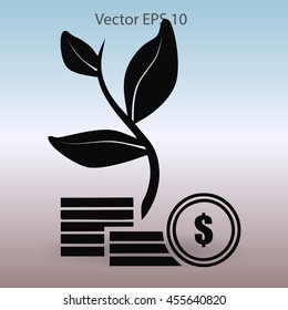 the origins of the dollar vector illustration