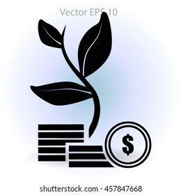 the origins of the dollar vector illustration