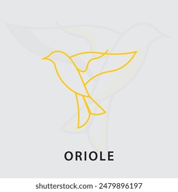 Oriole bird logo design,oriole bird logo line art for your project.