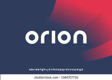 Orion, Abstract technology science alphabet lowercase font. digital space typography vector illustration design