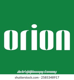 Orion, Abstract technology science alphabet lowercase font. digital space typography vector illustration design