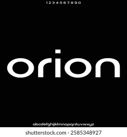Orion, Abstract technology science alphabet lowercase font. digital space typography vector illustration design