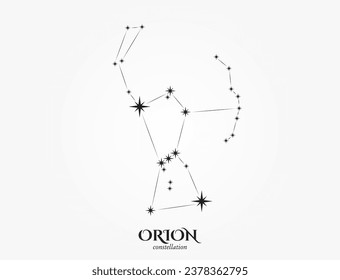 constelación de orión. elemento de diseño astronómico y estelar. imagen vectorial aislada