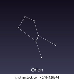 Orion constellation as it can be seen by the naked eye.