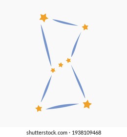 Orion Constellation Icon - Simple Vector Flat Color Graphics.