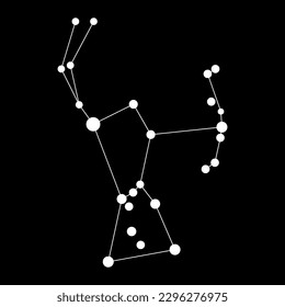 Orion constellation map. Vector illustration.