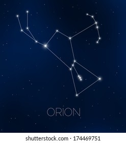 Orion constellation in night sky