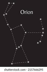 Orion-Konstellation auf schwarzem Hintergrund.