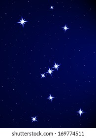 Orion constellation on the starry sky