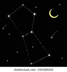 Orion In The Sky. Galaxy Vector Art. Stars in Cosmos 