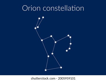 Sternbild des Orion zodiac mit Sternen auf blauem Hintergrund des kosmischen Himmels. Vektorgrafik