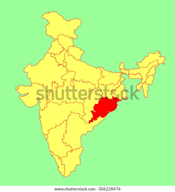 Odisha On Map Of India Orissa Odisha State India Vector Map Stock Vector (Royalty Free) 306228476  | Shutterstock