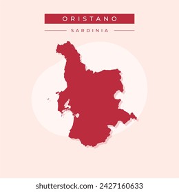 Oristano province (Italy, Italian Republic, Sardinia region) map vector illustration, scribble sketch Province of Oristano map