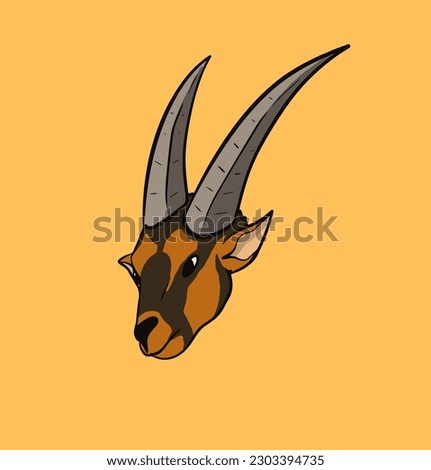 orix head vector, good for icon, logo, mascot, template design, character, product design, merchandise, etc