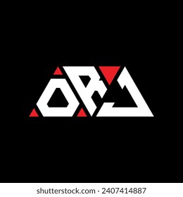 Diseño del logotipo de la letra del triángulo ORJ con forma de triángulo. Monograma de diseño del logotipo del triángulo ORJ. Plantilla de logotipo vectorial de triángulo ORJ con color rojo. Logo triangular ORJ Diseño sencillo, elegante y lujoso.