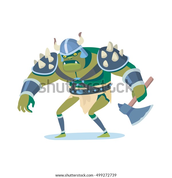 Ork Cartoon Illustration Character Funny Colorful Stock Vector (Royalty ...