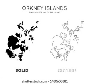 Orkney Islands map. Blank vector map of the Island. Borders of Orkney Islands for your infographic. Vector illustration.