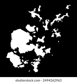 Orkney map, council area of Scotland. Vector illustration.