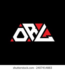 ORL triangle letter logo design with triangle shape. ORL triangle logo design monogram. ORL triangle vector logo template with red color. ORL triangular logo Simple, Elegant, and Luxurious design.