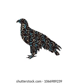 Orlan hawk bird spiral pattern color silhouette animal