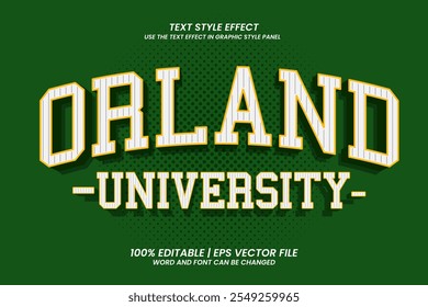 Orland University Efeito de Texto Estilo de Desenho Animado Editável