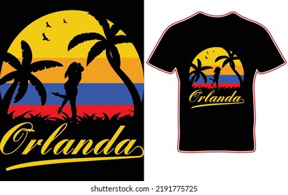 Orlanda t shirt design.Family Vacation Orlando Florida 2022 t-shirt design