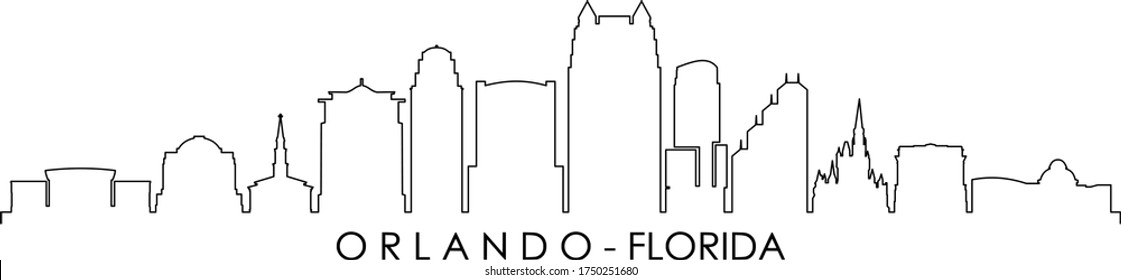 Orlando City Florida Skyline Silhouette Cityscape Vector