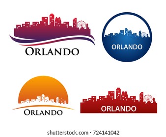  Orlando City Skyline Landscape Logo Template