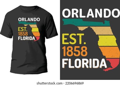 Orlando est. 1858 florida t shirt design.