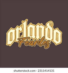 orlando fearles modern and stylish typography slogan. Colorful abstract design with the lines style. Vector for print tee shirt, typography, poster