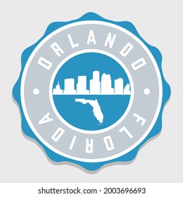 Orlando, FL, USA Badge City Vector Seal. National Symbol Skyline Stamp Design Icon Label. 