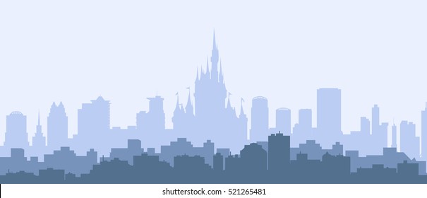 Orlando Florida Morning Skyline - Vector 