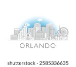 Orlando Florida skyline cityscape vector illustration