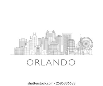 Orlando Florida skyline cityscape vector illustration