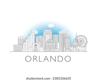 Orlando Florida skyline cityscape vector illustration