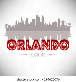 Orlando Florida Skyline Silhouette Vector Design.