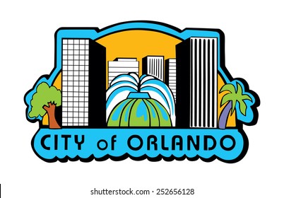 Orlando, Florida ,USA, flag vector, shield of Orlando city, original and simple Orlando city flag isolated vector in official colors and Proportion Correctly 