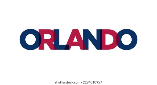 Orlando, Florida, USA typography slogan design. America logo with graphic city lettering for print and web products.